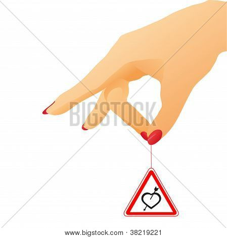 Kvindens Arm holder kærlighed vejskilt