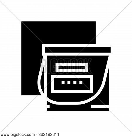 Insulation Material Container Glyph Icon Vector. Insulation Material Container Sign. Isolated Contou