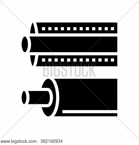 Insulation Material Roll Glyph Icon Vector. Insulation Material Roll Sign. Isolated Contour Symbol B