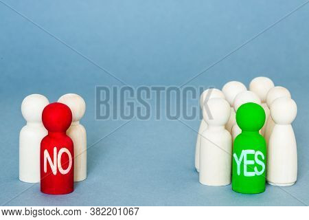 A Voting Concept With Groups Of Voters And People Deciding To Vote Yes Or No In An Election Or Ballo