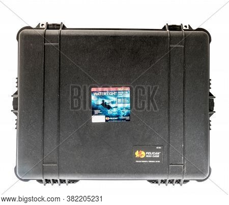 Winneconne , Wi - 16 August 2020:  A Package Of A Pelican Water Tight Protector Case On An Isolated 