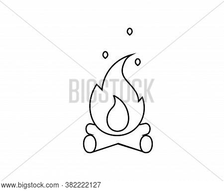 Isolated Bonefire Camping Implements Emoji Icon - Vector
