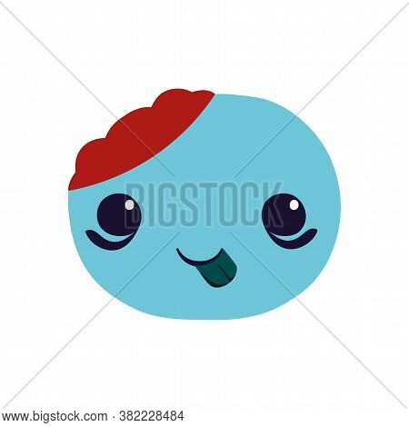 Isolated Zombie Kawaii Halloween Scare Icon- Vector