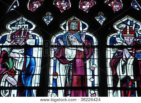 Frankrike, målat glasfönster i Poissy Collegiate Church