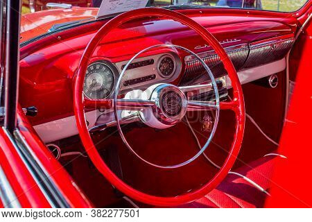 Savannah, Ga / Usa - April 21, 2018: 1953 Chevrolet 210 Sedan At A Car Show In Savannah, Georgia.