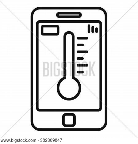 Smartphone Temperature Control Icon. Outline Smartphone Temperature Control Vector Icon For Web Desi
