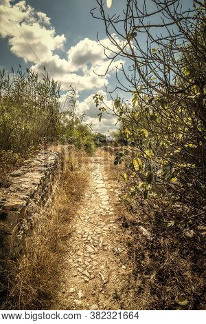 Dirt Path In Calik Lagoon In The Summer. Sardinia, Italy