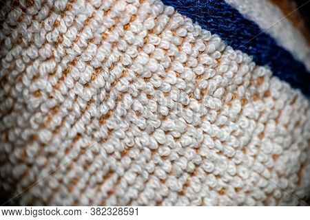 Extreme Close Up Of A White Kitchen Rag