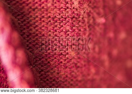 Extreme Close Up Of A Red Tshirt