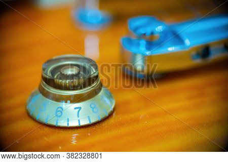 Extreme Close Up Of An Electric Guitar Volume Knob
