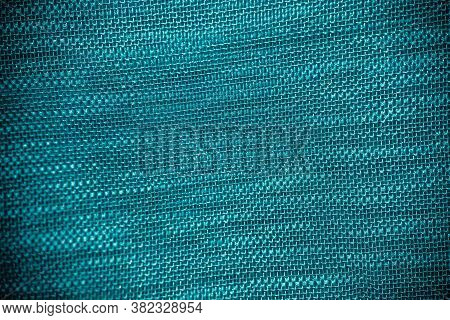 Extreme Close Up Of A Blue Curtain Texture