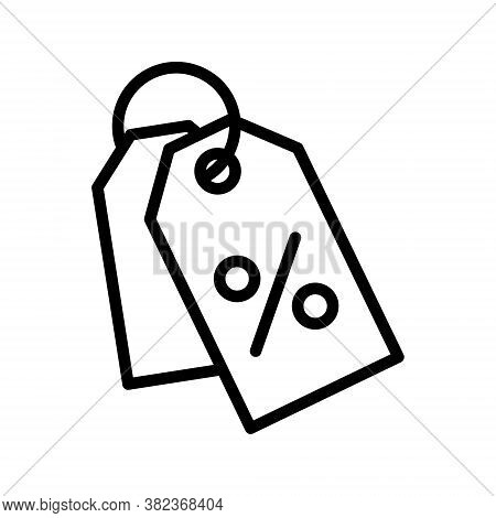 Percent Label Tag Icon. Linear Style Sign For Mobile Concept And Web Design. Symbol, Logo Illustrati