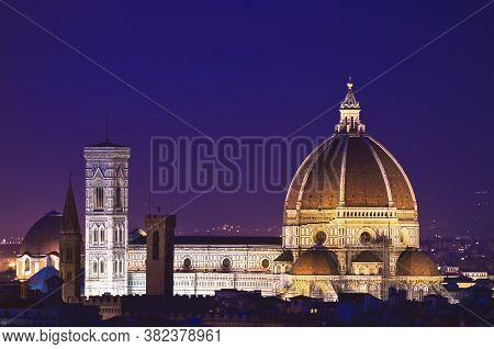 Beautifull Shoot Of Florence From Michelangelo's Square By Night