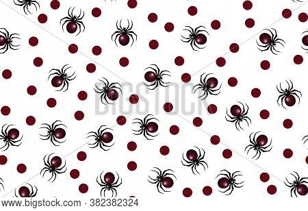 Halloween Spider Pattern. Seamless Spiders Background. Halloween Pattern.
