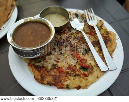 Delicious South Indian Food- Utpam. South Indian Cuisine.