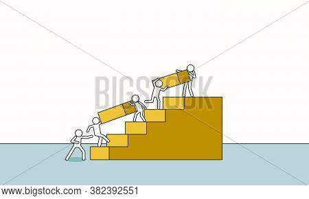 Business Growth Vector Concept Illustration. Doodle Mission Ambition Success Finance Profit. Progres