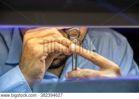 quality check at a diamond polishing tools factory in Botswana