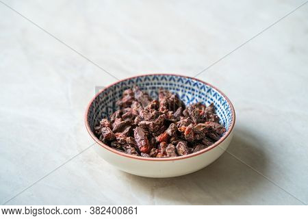 Bitter Chocolate Covered Goji Berries / Berry. Healthy Raw Organic Wolfberry Snacks.