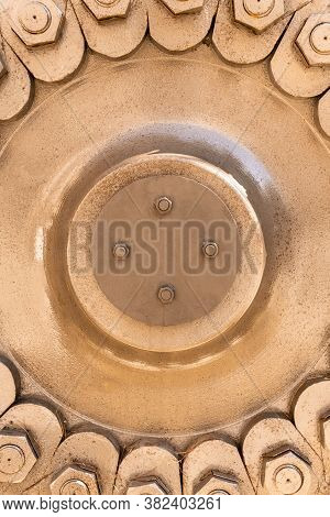 Iron Engineered Structure With Large Hex Bolts And Nuts