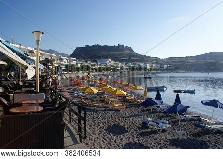 Haraki, Rhodes / Greece : September 11 2010 : A  Charming Resort On The Greek Island Of Rhodes. View