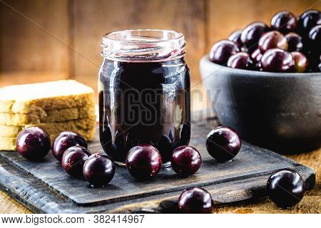 Jabuticaba (or Jaboticaba) Jelly, Brazilian Grape Native To The Atlantic Forest, And South America. 