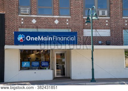 Riverton, Wyoming - June 24, 2020: Exterior Of The One Main Financial Bank In Downtown Area