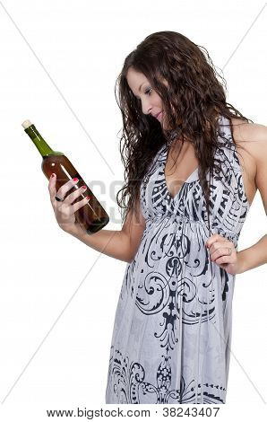 Frau mit Wein