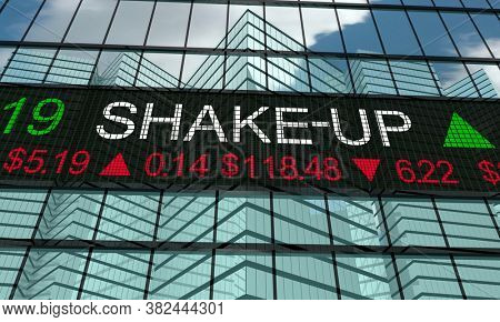 Shake-Up Stock Market Disruption New Change Turmoil 3d Illustration