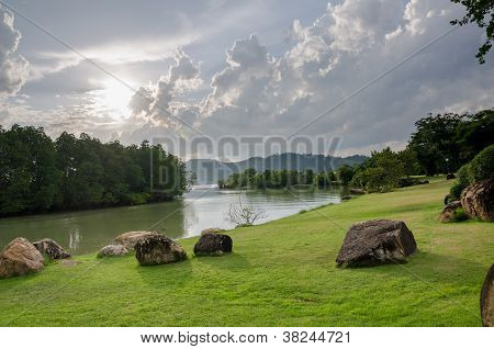 Mangrove skov med smuk hav og himmel