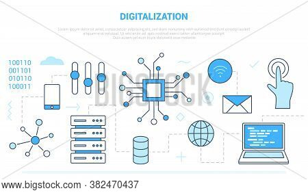 Digitalization For Technology Computer Campaign For Website Homepage Template Landing Page Banner Wi