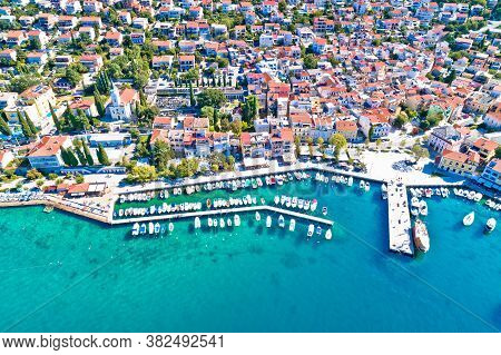 Tourist Town Of Selce Waterfront Aerial View, Crikvenica Riviera In Croatia