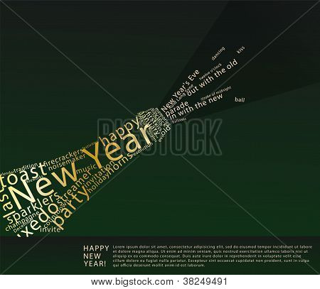 Åbne flaske champagne - typografi