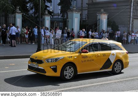 Yandex Taxi On The Streets Of Moscow. The Best Value For Money Solution In Russia