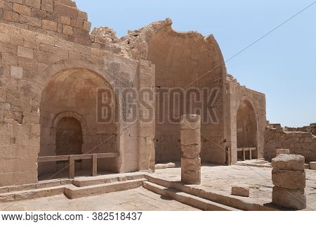 The South Church In Ruins Of Shivta - A National Park In Southern Israel, Includes The Ruins Of An A