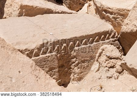 Decorative Stone Carvings On Walls In Ruins Of Shivta - A National Park In Southern Israel, Includes