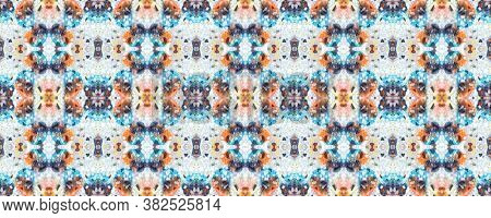 Rock Illustration Texture. Abstract Stone Floor. Beige, Blue And Orange Concrete Minimal Print. Geom