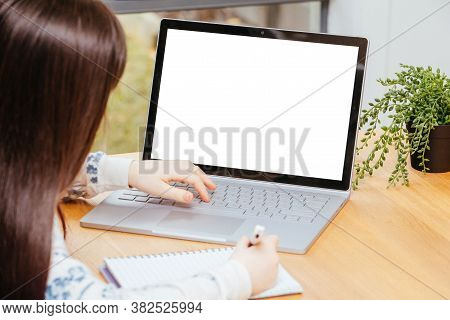 Placeit - Child Uses A Computer For School Work