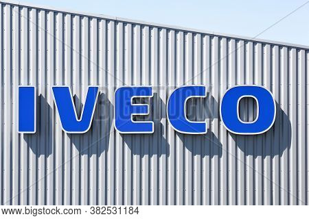Villefranche, France - May 17, 2020: Iveco Logo On A Building. Iveco, An Acronym For Industrial Vehi