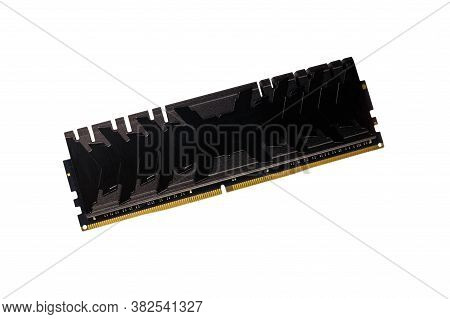 Modern Random Access Memory Ddr4 Module Isolated On White Background