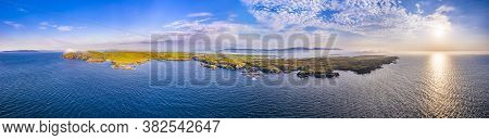 Aerial View Of The Coastline At Daros In County Donegal - Ireland.