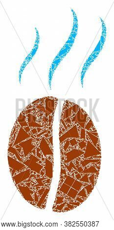 Debris Mosaic Smell Coffee Bean Icon. Smell Coffee Bean Mosaic Icon Of Debris Elements Which Have Di