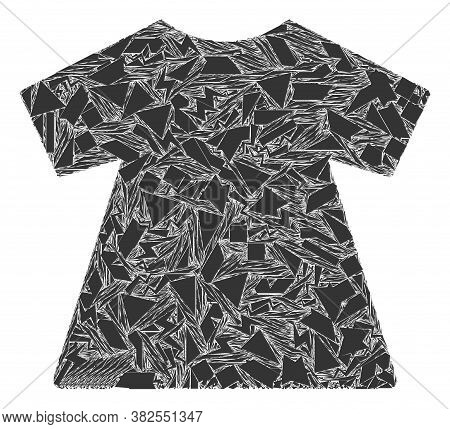 Debris Mosaic Lady Dress Icon. Lady Dress Mosaic Icon Of Debris Elements Which Have Randomized Sizes
