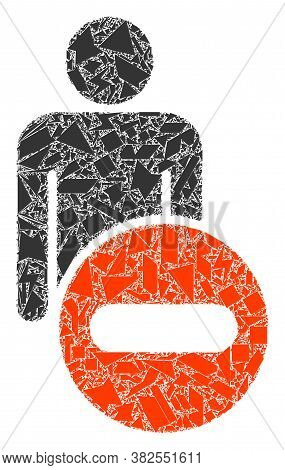 Debris Mosaic Remove Man Figure Icon. Remove Man Figure Mosaic Icon Of Debris Elements Which Have Di