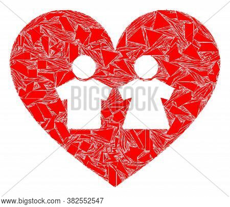Debris Mosaic Romantic Heart Icon. Romantic Heart Mosaic Icon Of Debris Elements Which Have Various 