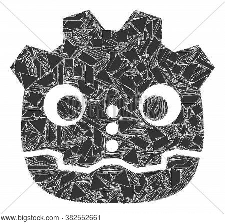 Debris Mosaic Robot Head Icon. Robot Head Mosaic Icon Of Debris Items Which Have Different Sizes, An