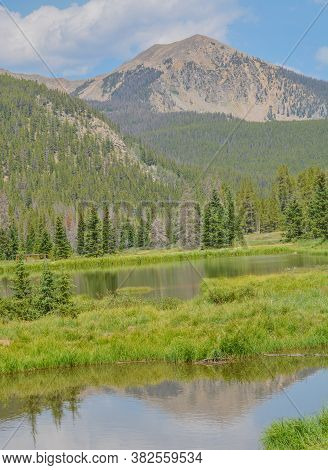 Beautiful Mountains, Forest And Landscape Near Monarch Pass In The Rocky Mountains Of Colorado