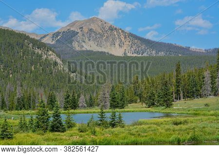 Beautiful Mountains, Forest And Landscape Near Monarch Pass In The Rocky Mountains Of Colorado