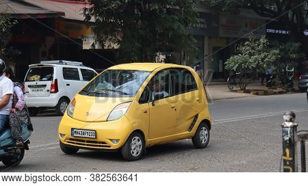 Mumbai, Maharastra/india- January 04 2020: Brand New Electric Car On The Street. Tata Motors Introdu