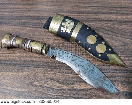 Nainital, Uttarakhand/india- October 12 2019: Traditional Knife Of Gurkha Warriors Of Nepal.