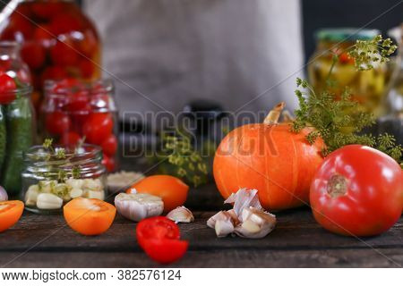 Metal Jar Sealer Tool Closeup. Lid Closer For Glass Preserves And Homemade Vegetables - Tomatoes, Pu